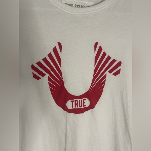True Religion Mens T-Shirt Size Medium Logo White And Red (0328) - Picture 4 of 5